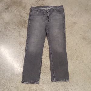 George, slim straight, black faded, 36x32 men's pants